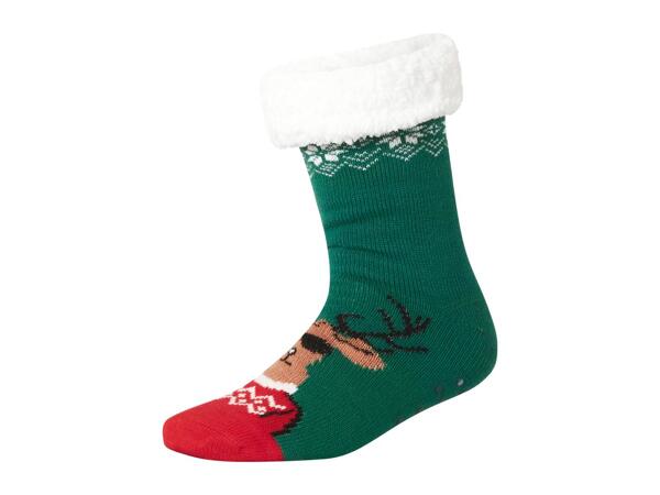 Adults' Green Fluffy Christmas Socks