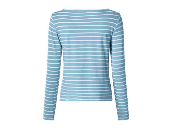 Esmara Ladies' Blue Striped & Navy Long Sleeve Tops - 2 Pack