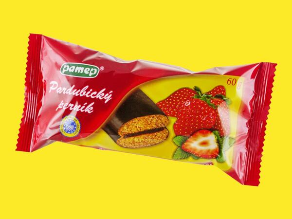 PERNÍK S JAHODOVOU NÁPLNÍ