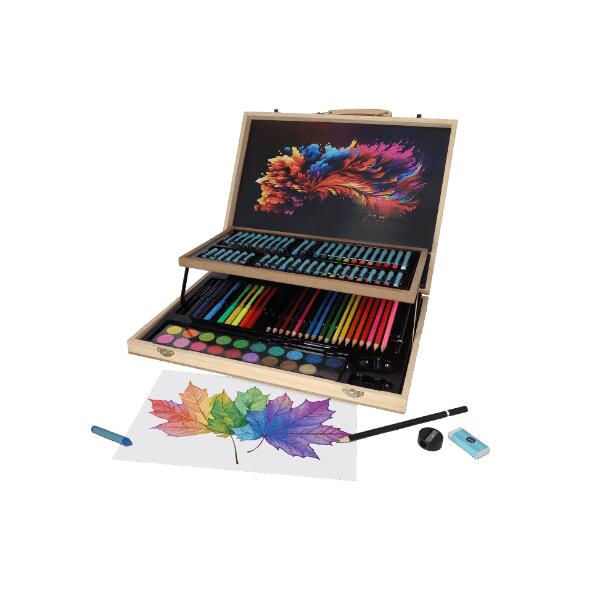 HOME CREATION(R) Coffret de peinture et de dessin en bois