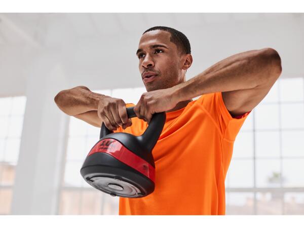 Dumbbell set, push-up board or kettlebell