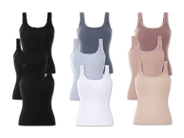 Damen Top mit Spitze, 3 Stück