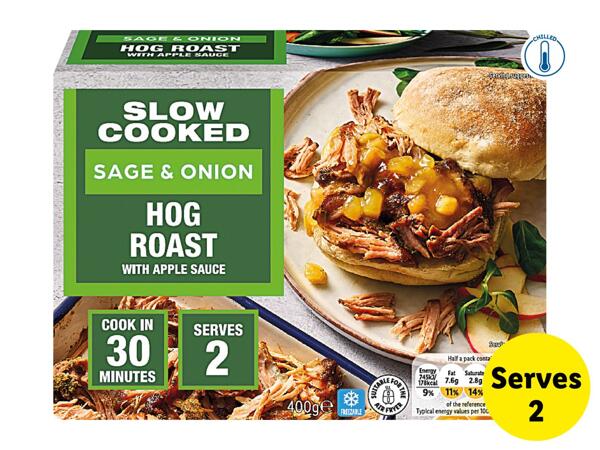 Slow Cooked Sage & Onion Hog Roast With Apple Sauce