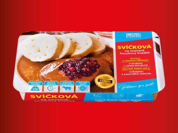 SVÍČKOVÁ NA SMETANĚ S HOUSKOVÝM KNEDLÍKEM