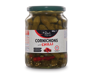 Cornichons with Chilli or Honey 680g
