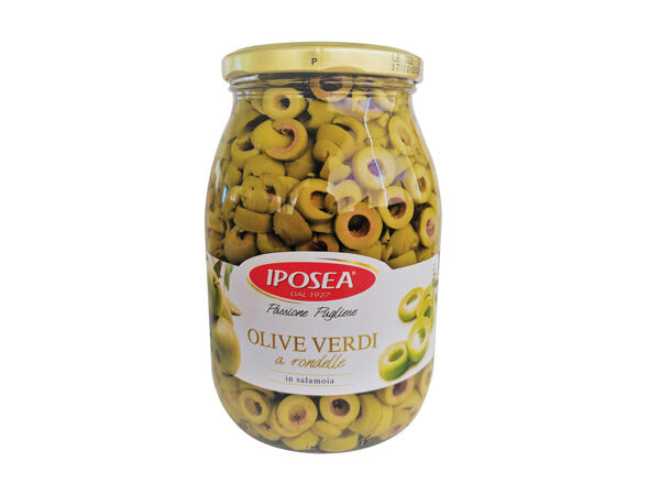 Sliced green olives