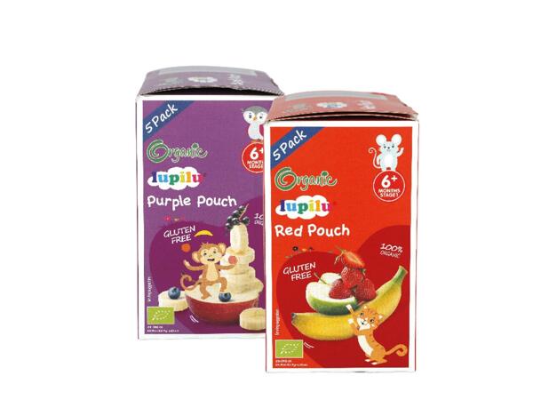 Organic Baby Red and Purple Pouches
