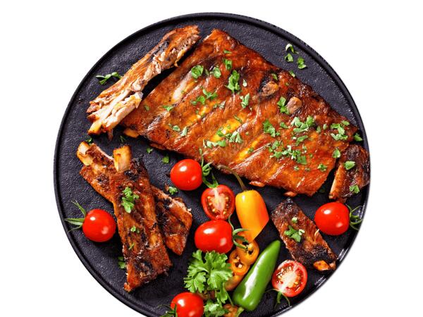 Frische BBQ Ribs mariniert