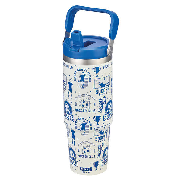 Adventuridge Blue & White Print Carry Handle Stainless Steel Bottle - 30oz