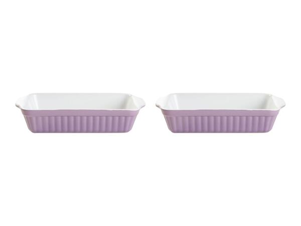 Livarno Home Lilac Stoneware Oven Dish - Small - Set of 2