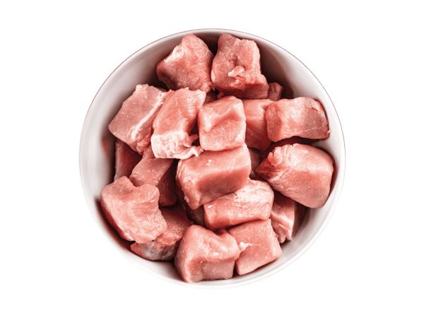 Frisches Schweinefleisch gewürfelt