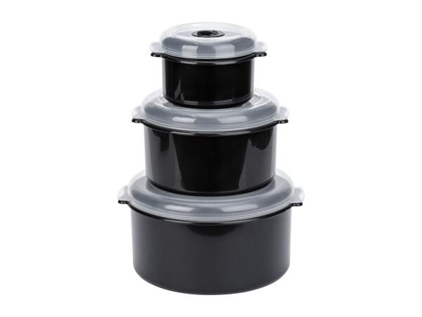 Livarno Home Black Microwaveable Container Set - 3 Pieces