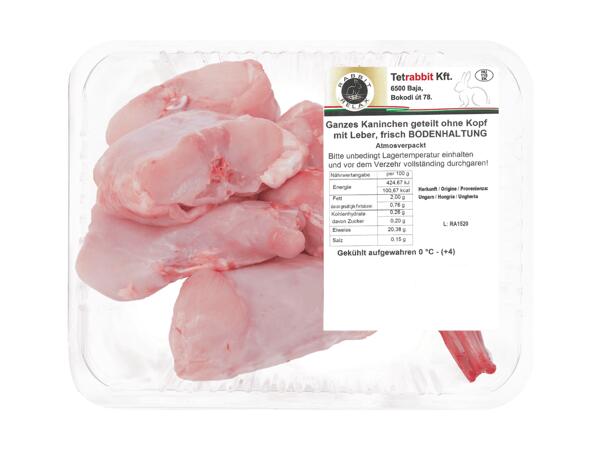 Frische Kaninchenstücke
