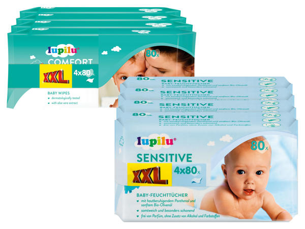 LUPILU Baby-Feuchttücher 4x 80 Stk.-Pkg.