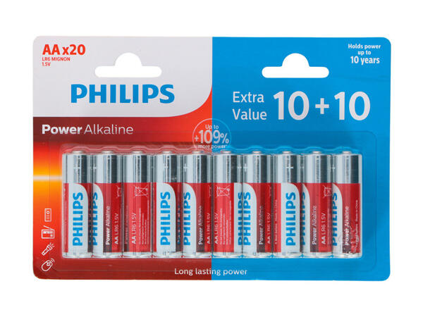PHILIPS Alkalická baterie AA / AAA, 20 kusů