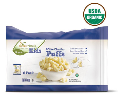 SimplyNature Organic White Cheddar Puffs Snack Packs