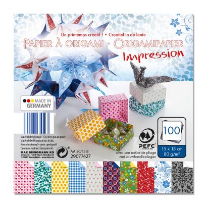 Carton décoré ou papier origami