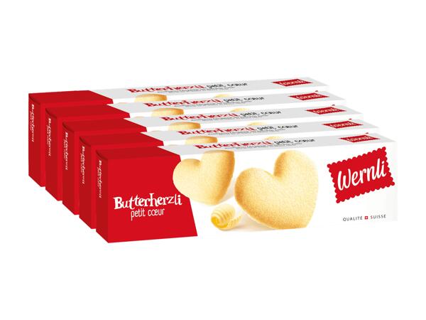 Petits cœurs au beurre Wernli, pack de 5