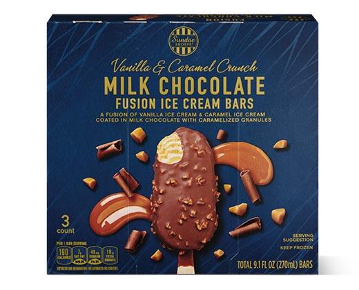Sundae Shoppe 
 Vanilla & Caramel or Vanilla & Forest Fruit Fusion Ice Cream Bars