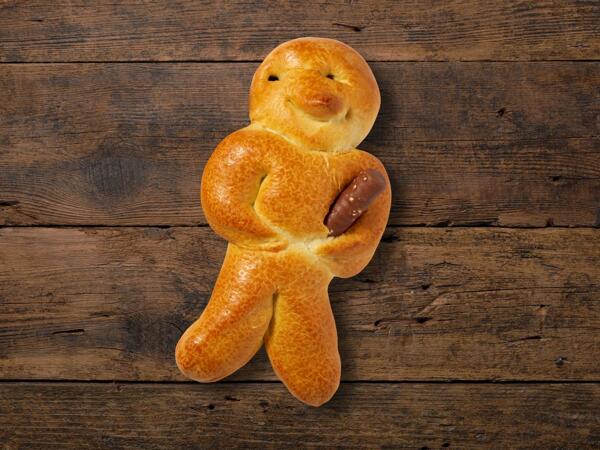 Bonhomme de Saint-Nicolas avec barre chocolatée​