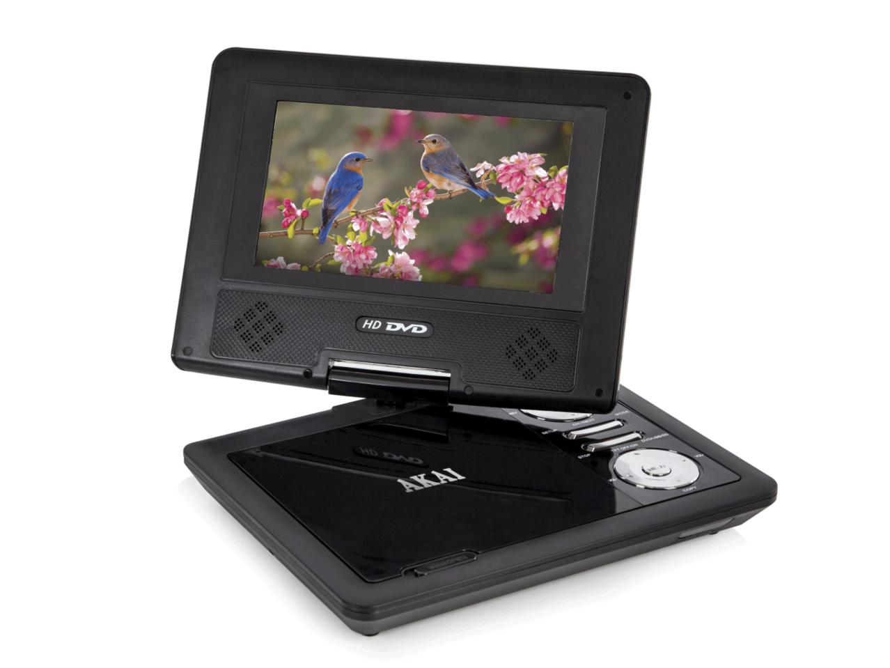 AKAI 7" Portable DVD Player with 2-in-1 Carry & Travel Bag