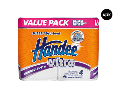 Handee Paper Towel Double Length 4pk