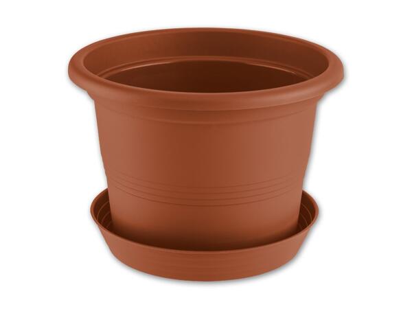 Pflanzgefäß mit Untersetzer, Ø ca. 28 cm