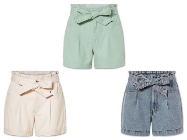 Damen Paperbag Jeansshorts