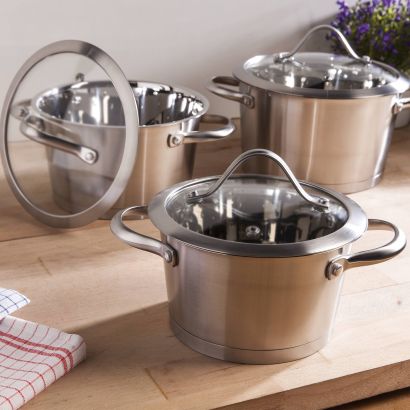 Casseroles, 3 pcs
