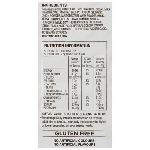 Sour Cream & Onion Chips 175g