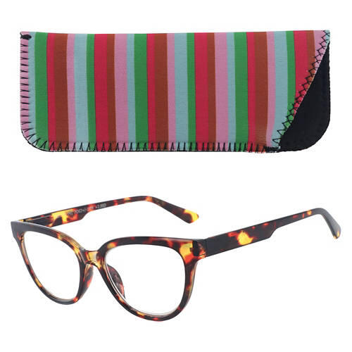Ladies Reading Glasses with Case - Tortoise, 1.5