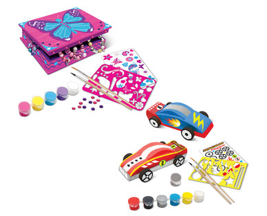 Grafix Paint Your Own Wooden Jewelry Box or Race Cars