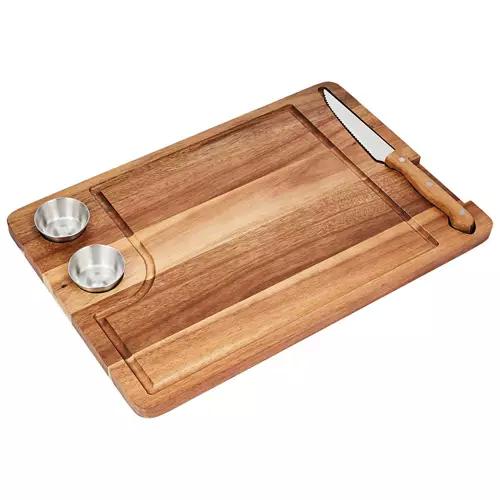 Steak Serving Boards with Steak Knife