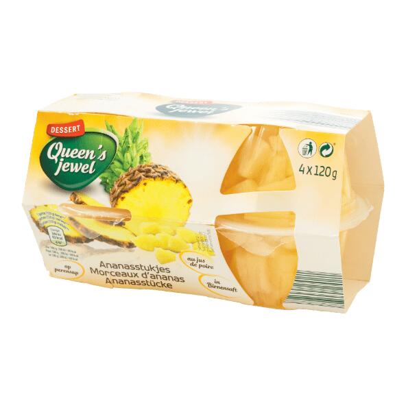 Fruitstukjes op perensap, 4-pack