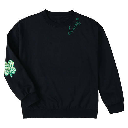 Ladies St. Patrick's Day Pullover - Black, M