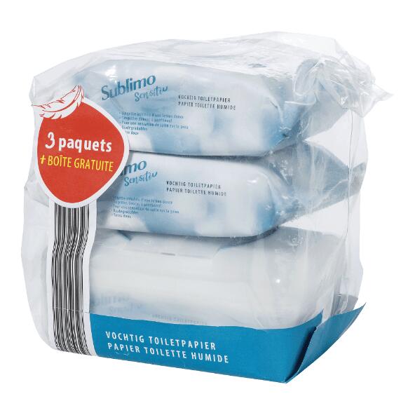 Papier de toilette humide, pack de 3