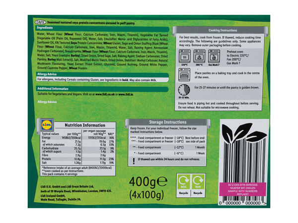 Vemondo Vegan Sausage Rolls Pack of 4