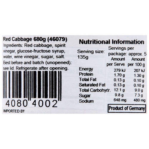 Red Cabbage 680g