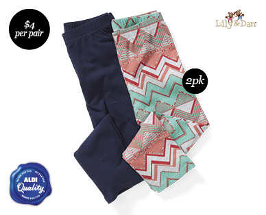 GIRLS LEGGINGS 2PK