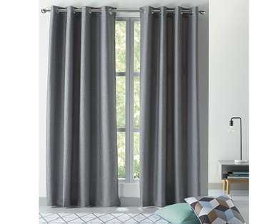 Textured Thermal Lined Eyelet Curtain 2 Pack