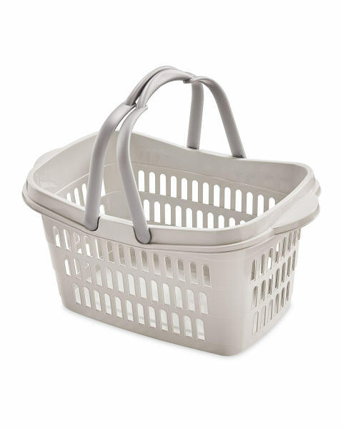 Cool Grey Grid Walls Shopping Basket