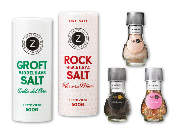 Spize salt eller krydder­i med kværn