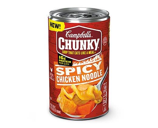 Campbell's 
 Chunky Spicy Chicken Noodle or Chicken Pot Pie