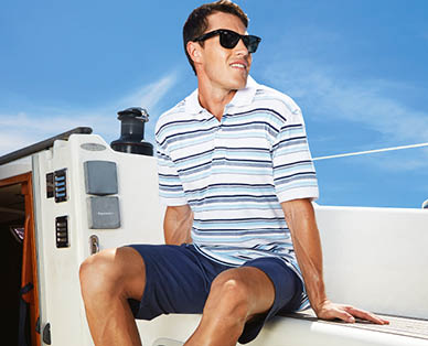 Mens Stripe Polo
