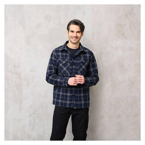 Men's Flannel Shirt Jacket - Navy, XXL