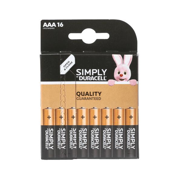 Piles AAA Duracell, 16 pcs