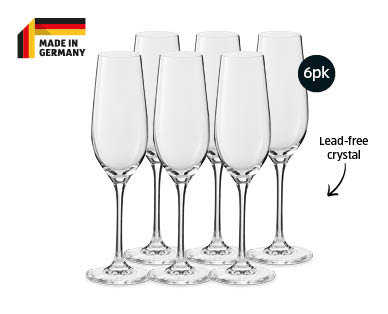 Crystal Champagne Glasses 6pk