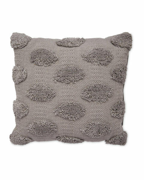 Grey Tufted Leaf Cushion