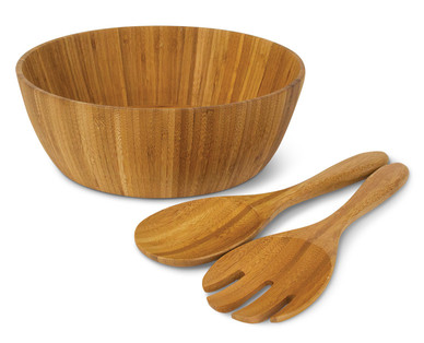 Crofton 100% Bamboo Salad Bowl With Utensils