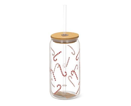 Crofton Glass Cup with Straw